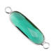 Crystal glass connector oblong oval 29mm Green-silver